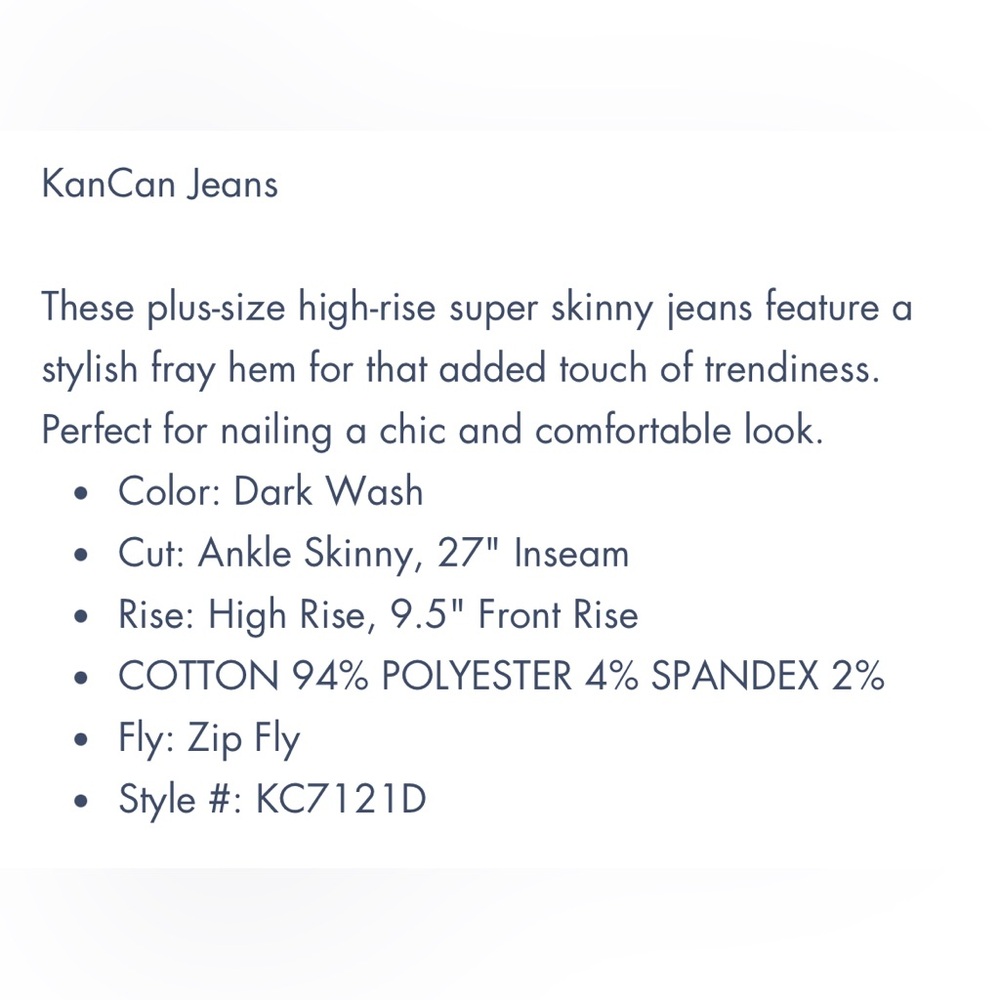 Kancan Dark Wash High Rise Skinny Jeans - Picture 3 of 8